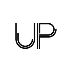 UP monogram logo design letter text name symbol monochrome logotype alphabet character simple logo