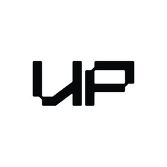 UP monogram logo design letter text name symbol monochrome logotype alphabet character simple logo