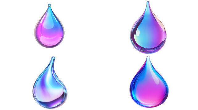 drop of blue and purple water fluid holographic Iridescent 3d render icon isolated on white background .-# Create, explore, and organize on [midjourney.com](<https