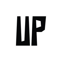 UP monogram logo design letter text name symbol monochrome logotype alphabet character simple logo
