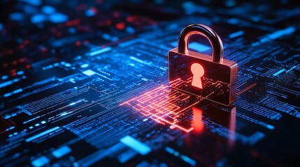 Cybersecurity: Digital Lock on a Circuit Board