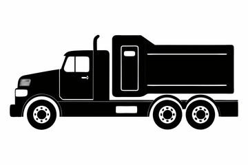 Semi-Truck Outline Vector Design