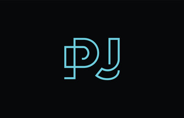 Illustration of creative typography featuring stylized letters P and J with a minimal blue color theme, suitable for branding and graphic design inspiration.