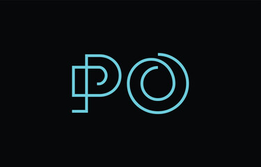 Illustration of creative typography featuring stylized letters P and O with a minimal blue color theme, suitable for branding and graphic design inspiration.