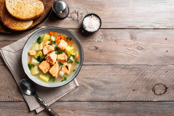 Salmon fish soup