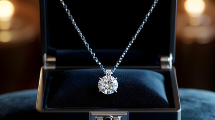 Photo Realistic Diamond Pendant Necklace in Luxury Box