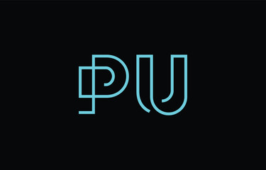 Illustration of creative typography featuring stylized letters P and U with a minimal blue color theme, suitable for branding and graphic design inspiration.