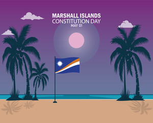 Fototapeta premium Marshall Island Constitution Day. Vector Illustration. The illustration is suitable for banners, flyers, stickers, cards, etc.
