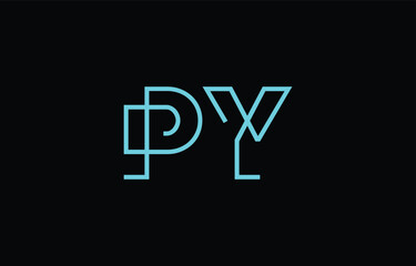Illustration of creative typography featuring stylized letters P and Y with a minimal blue color theme, suitable for branding and graphic design inspiration.