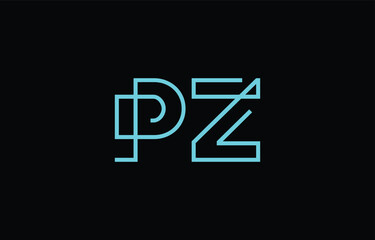 Illustration of creative typography featuring stylized letters P and Z with a minimal blue color theme, suitable for branding and graphic design inspiration.