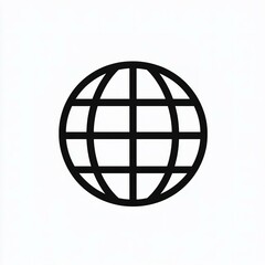 Obraz premium Simple black and white globe icon representing global connectivity and the internet