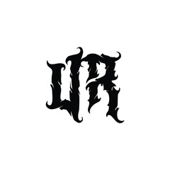 UR monogram logo design letter text name symbol monochrome logotype alphabet character simple logo
