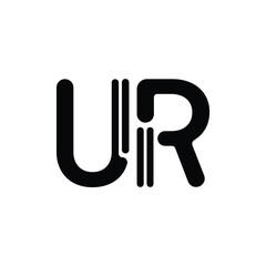 UR monogram logo design letter text name symbol monochrome logotype alphabet character simple logo