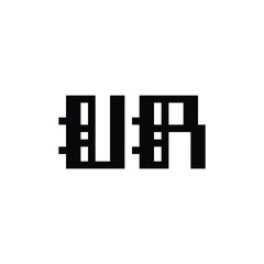 UR monogram logo design letter text name symbol monochrome logotype alphabet character simple logo
