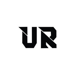 UR monogram logo design letter text name symbol monochrome logotype alphabet character simple logo