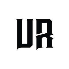 UR monogram logo design letter text name symbol monochrome logotype alphabet character simple logo