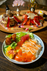 ちらし寿司と雛人形	