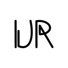 UR monogram logo design letter text name symbol monochrome logotype alphabet character simple logo