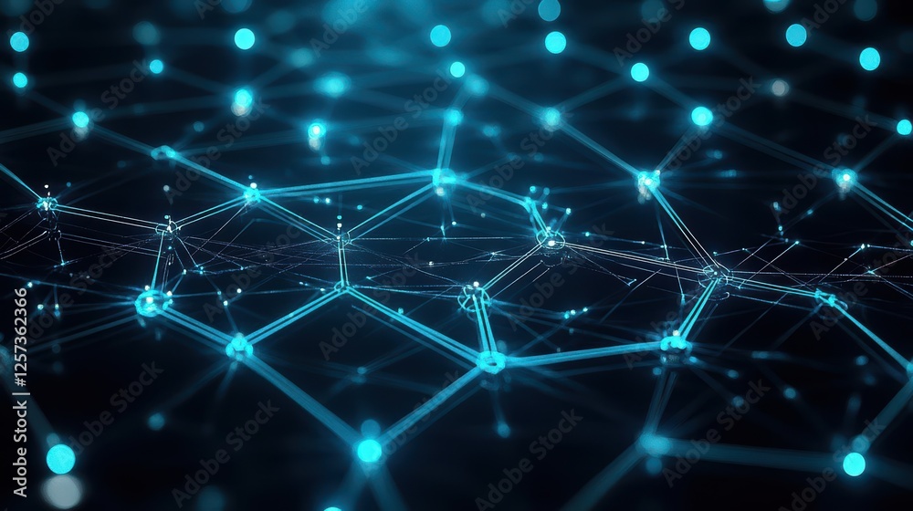 Fototapete Dark blue background with a network of interconnected lines representing technology and communication