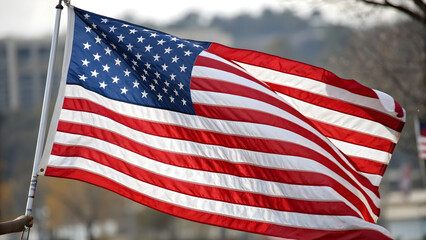 american flag on the wind