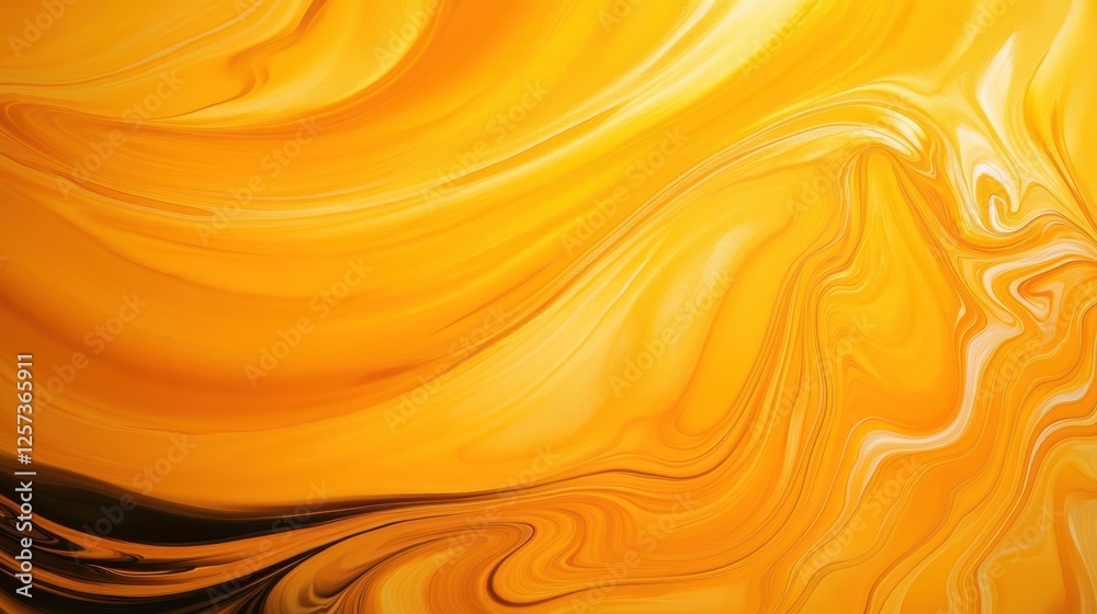 Fototapete yellow and black background with swirl pattern abstract design for creative projects and graphics