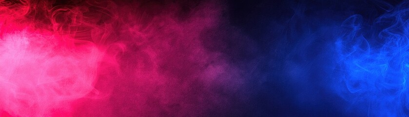 Pink and blue smoke swirls, dark background, abstract design, website banner
