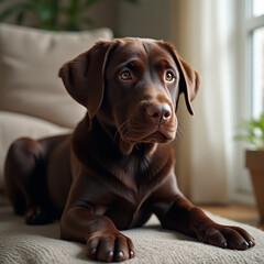 chocolate labrador puppy
