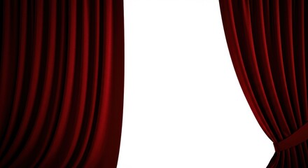Elegant red stage curtains with open space for dramatic theater performances
