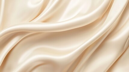Obraz premium Powder-filled vanilla tone gradient background with smooth satin texture, perfect for cosmetic beauty banners with ample copy space