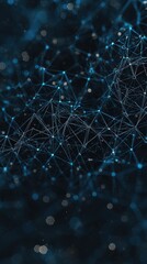 Obraz premium Abstract digital network, glowing nodes, dark background, connection concept, tech illustration