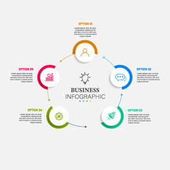 Infographic design template. Creative concept with 5 steps