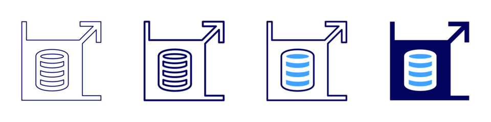 Data aggregation icon in 4 different styles. Thin Line, Line, Bold Line, Duotone. Duotone style. Editable stroke