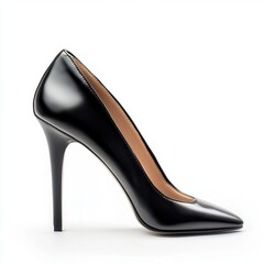 Black high heels, studio shot, white background, fashion