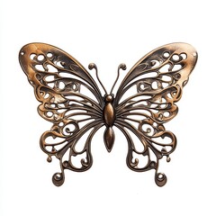 Bronze butterfly wall decor, isolated, craft, home