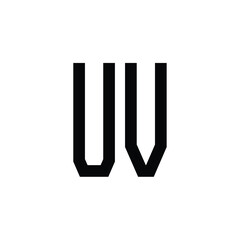 UV monogram logo design letter text name symbol monochrome logotype alphabet character simple logo