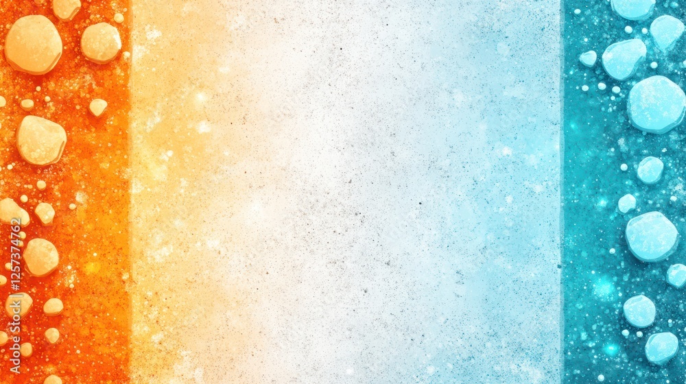 Poster colorful abstract background with orange, blue, and textured elements for creative projects