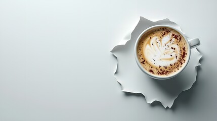 A cappuccino topped with a heart-shaped foam design