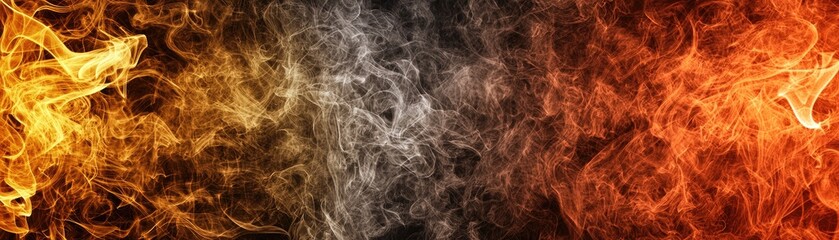 Obraz premium Fiery abstract background; orange, grey, red flames