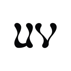 UV monogram logo design letter text name symbol monochrome logotype alphabet character simple logo