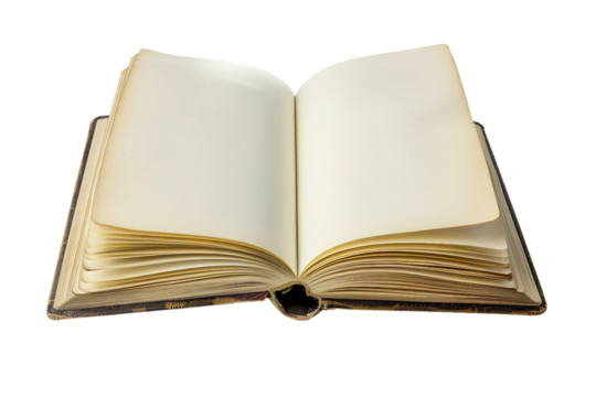 Generic paperback book with blank cover isolated on transparent background