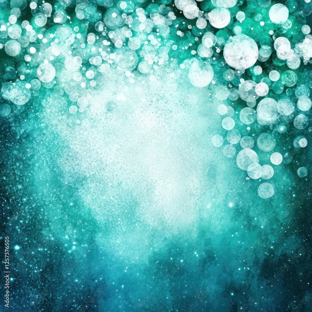 Poster Abstract Bokeh Background with Soft Blue and Green Tones Creating a Dreamy Artistic Atmosphere
