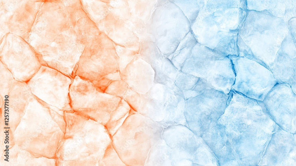 Poster Abstract Texture with Orange and Blue Shades Representing Warmth and Coolness in Design