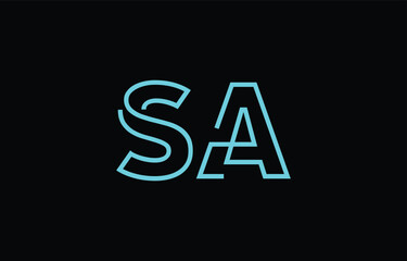 Illustration of creative typography featuring stylized letters S and A with a minimal blue color theme, suitable for branding and graphic design inspiration.