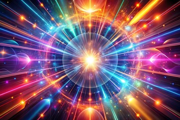 Fototapeta premium Colorful image of a star with a bright light in the center