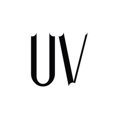 UV monogram logo design letter text name symbol monochrome logotype alphabet character simple logo