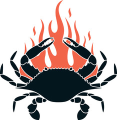 Crab logo. Isolated crab on white background