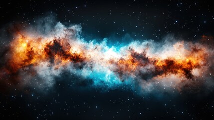 Obraz premium Stunning Cosmic Nebula with Bright Colors and Starry Background in Outer Space