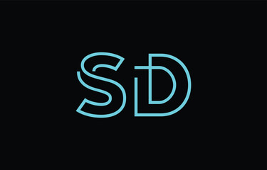 Illustration of creative typography featuring stylized letters S and D with a minimal blue color theme, suitable for branding and graphic design inspiration.