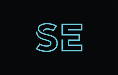 Illustration of creative typography featuring stylized letters S and E with a minimal blue color theme, suitable for branding and graphic design inspiration.