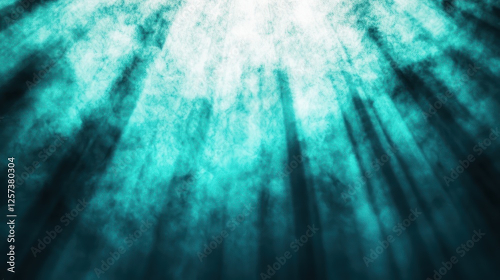 Leinwandbilder ethereal blue and teal light rays with soft fog creating a dreamy atmospheric background